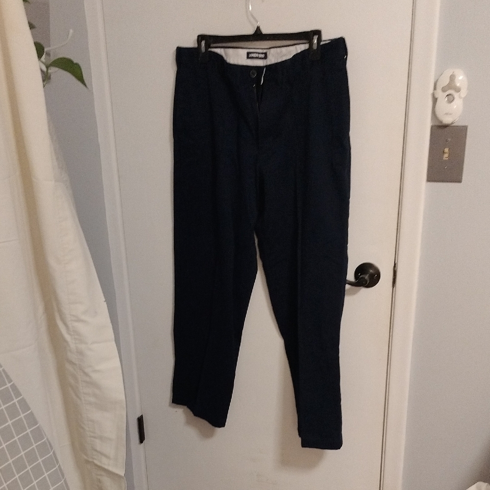 Lands' End Men's Navy Dress Pants, Comfort Waist